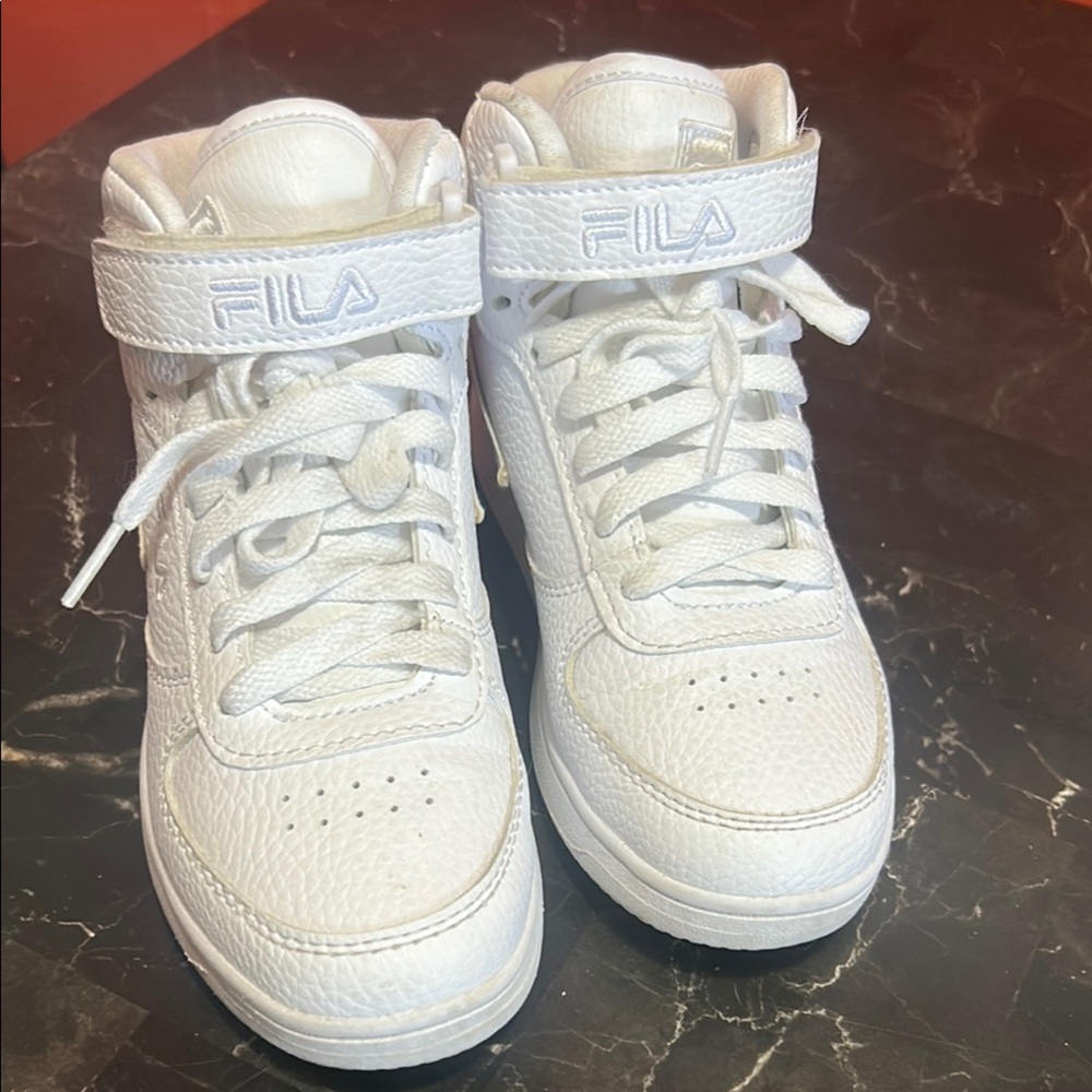 Fila Kids White High-Top Sneakers